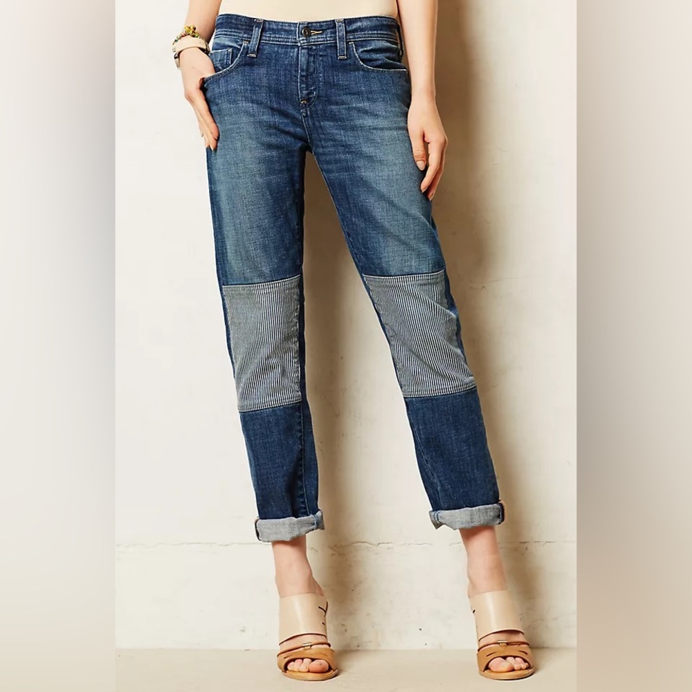 Anthropologie Patchwork Blue Denim Jeans